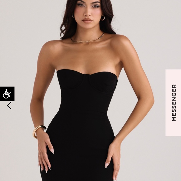 Lucia BLACK STRAPLESS CORSET MAXI DRESS - Picture 2 of 7